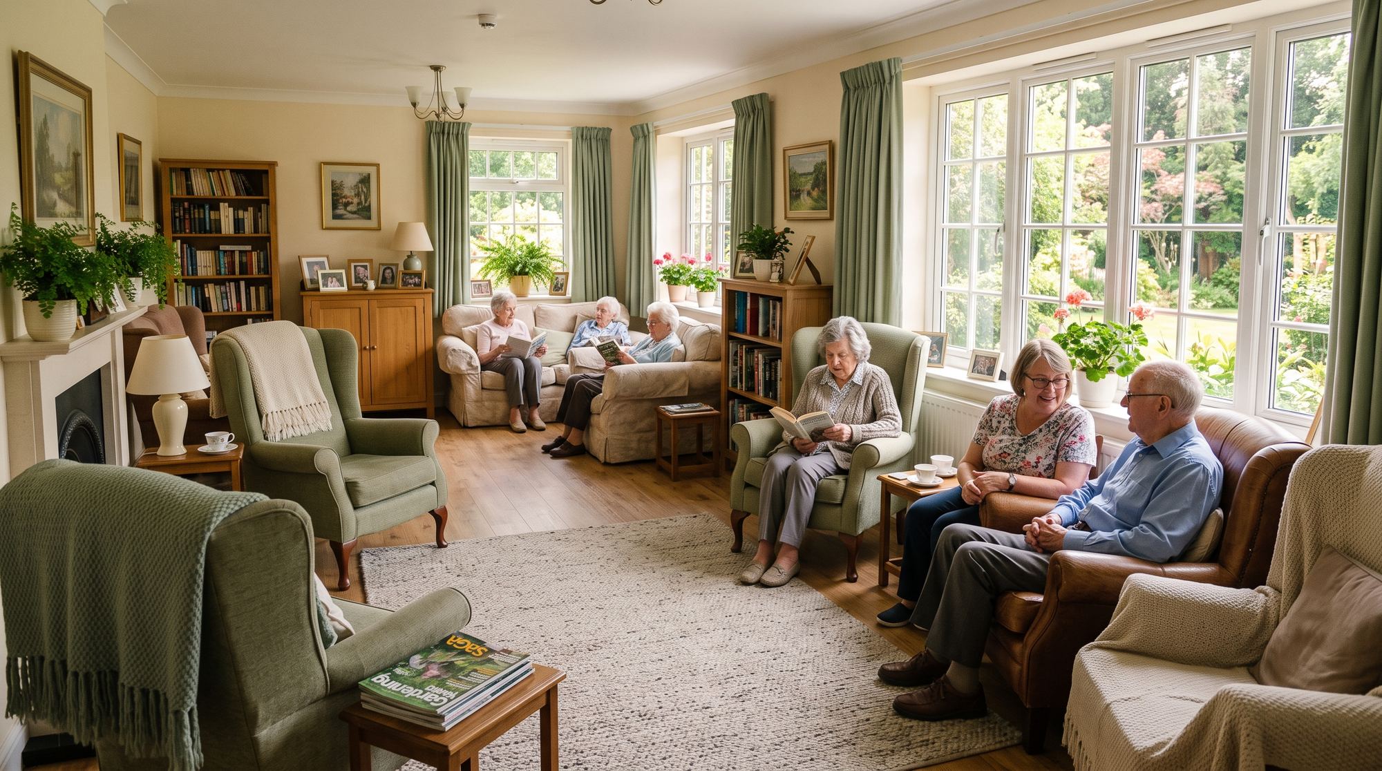 Caregiver assisting a resident